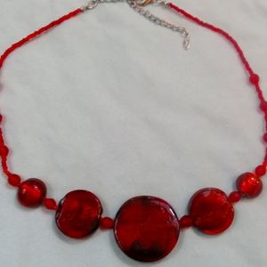 Chunky red necklace